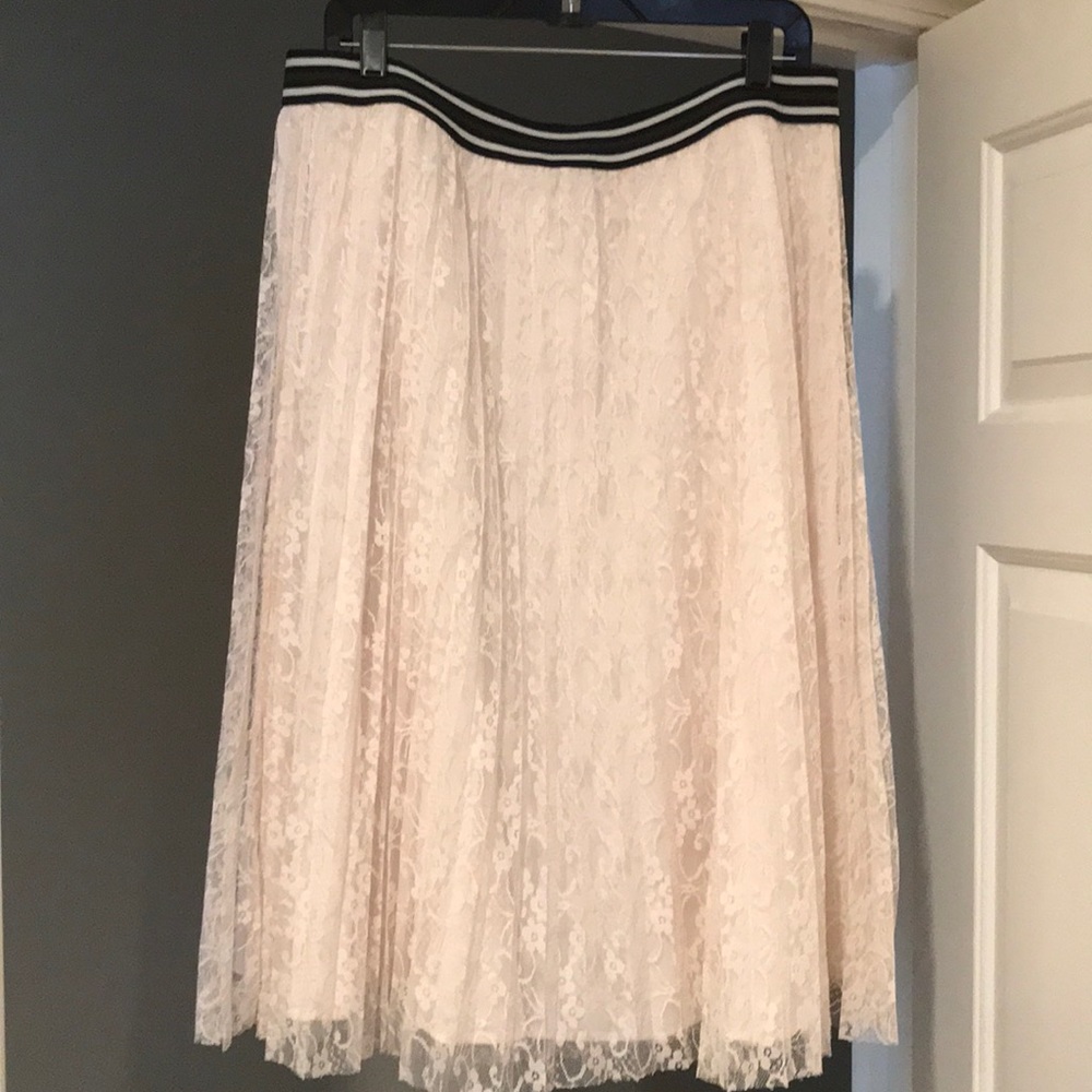 Lace, pleated skirt